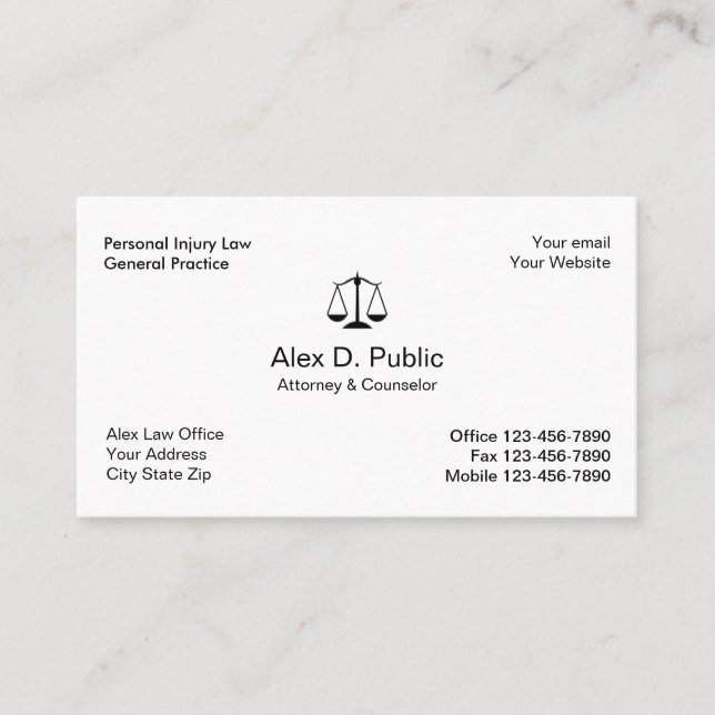 Enkel advokatvisitkort visitkort (Framsida)