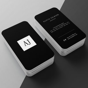 Enkel affärskort för modern monogramelegant visitkort