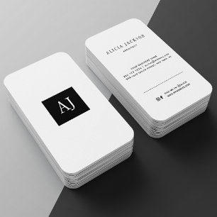 Enkel affärskort för modern monogramelegant visitkort