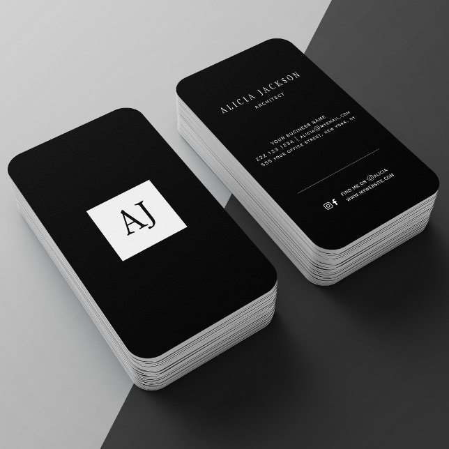 Enkel affärskort för modern monogramelegant visitkort (Skapare uppladdad)