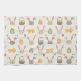 Enkel ägg och kökshandduk för kaninpåsk |