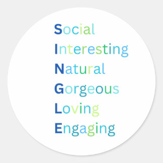 Enkel akronym runt klistermärke