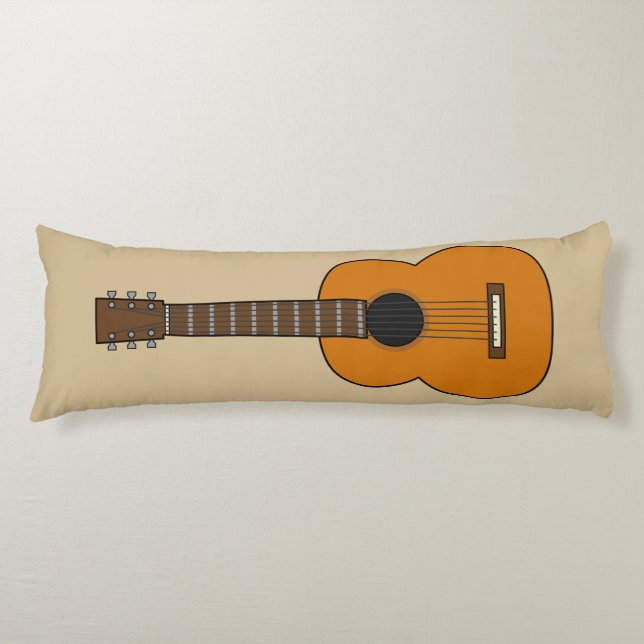 Enkel akustisk gitarr-Tecknad Kroppskudde (Framsidan)