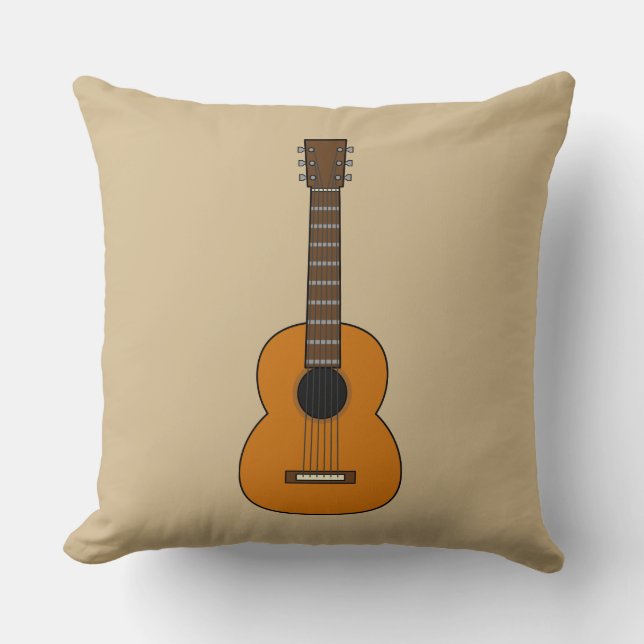 Enkel akustisk gitarr-Tecknad Kudde (Framsida)