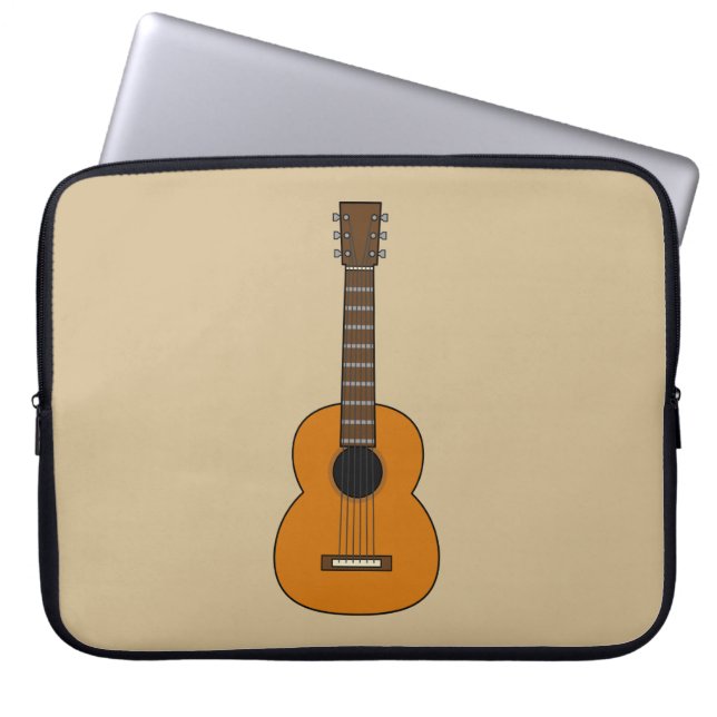 Enkel akustisk gitarr-Tecknad Laptop Fodral (Framsidan)