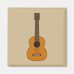 Enkel akustisk gitarr-Tecknad Magnet