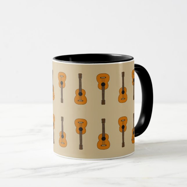 Enkel akustisk gitarr-Tecknad Mugg (Framsida höger)