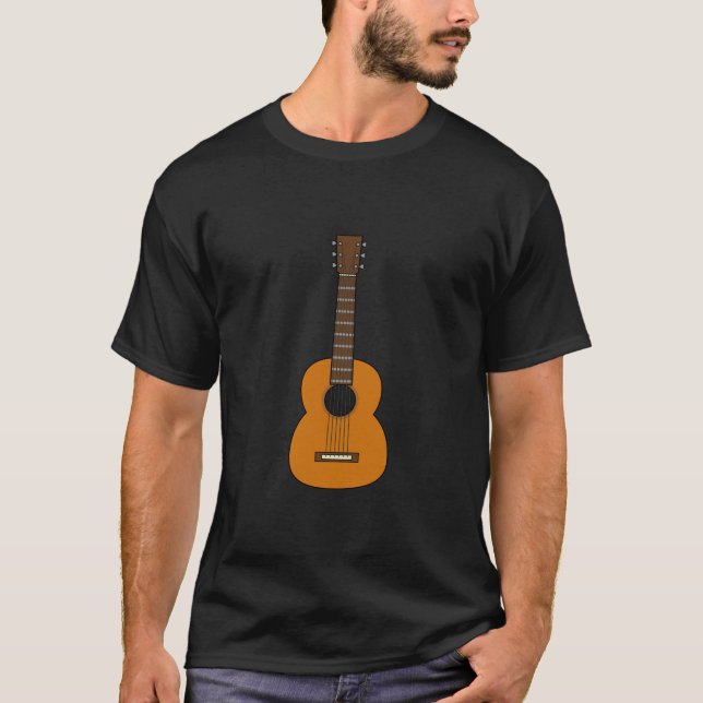 Enkel akustisk gitarr-Tecknad T Shirt (Framsida)