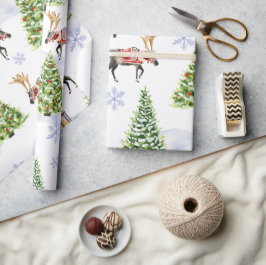 Enkel akvarell Boho julren träd Presentpapper