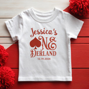 Enkel Alice i ETTunderland 1-års födelsedagsnamn T Shirt