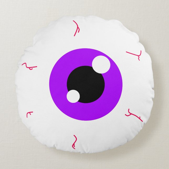 Enkel Amethyst Eyeball Rund Kudde (Framsidan)