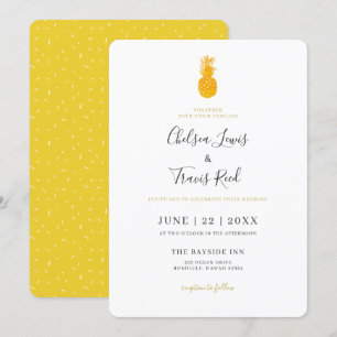 Enkel ananas Hawaii Destination Wedding Inbjudningar