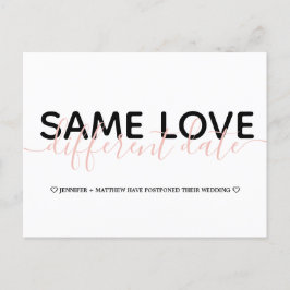 Enkel Ändra Datum Bröllop Typografi Foto Meddelande Vykort