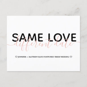 Enkel Ändra Datum Bröllop Typografi Foto Meddelande Vykort