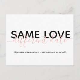 Enkel Ändra Datum Bröllop Typografi Foto Meddelande Vykort