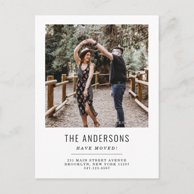 Enkel ändring av Adress fotots Flytta i Vi har fly Meddelande Vykort (Framsida)