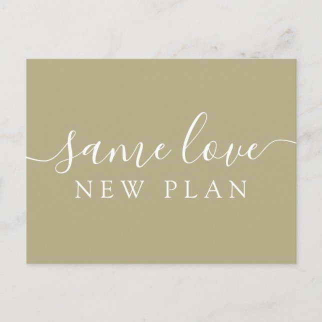 Enkel ändring av Bröllop-meddelandet Postca Vykort (Framsida)