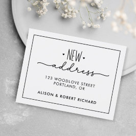 Enkel anmälan om Ny adress Flytta för Vi har flytt Vykort