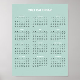 Enkel ännu Elegant 2020-kalender | POSTER