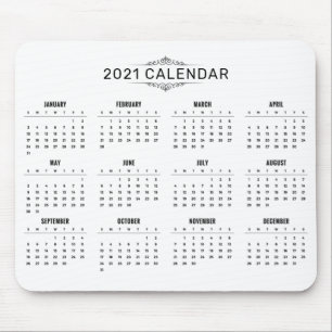 Enkel ännu Elegant 2021-kalender Mousepad Musmatta