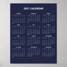 Enkel ännu Elegant 2021-kalender | POSTER
