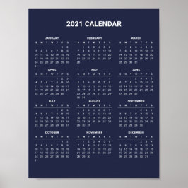 Enkel ännu Elegant 2021-kalender | POSTER