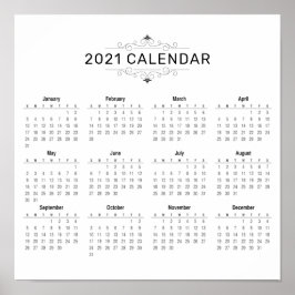 Enkel ännu Elegant 2021-kalender | POSTER