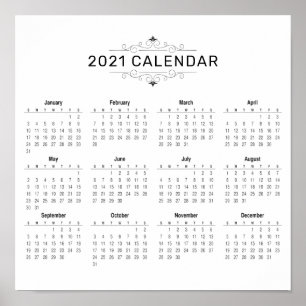 Enkel ännu Elegant 2021-kalender   POSTER