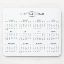 Enkel ännu Elegant 2022-kalender | Mousepad