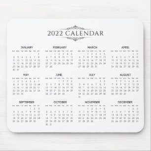 Enkel ännu Elegant 2022-kalender Mousepad Musmatta