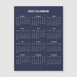 Enkel ännu Elegant 2023-kalender Magnetkort