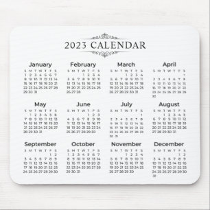 Enkel ännu Elegant 2023-kalender Mousepad Musmatta