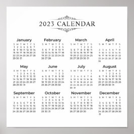 Enkel ännu Elegant 2023-kalender | POSTER