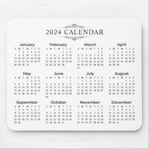 Enkel ännu Elegant 2024-kalender Mousepad Musmatta