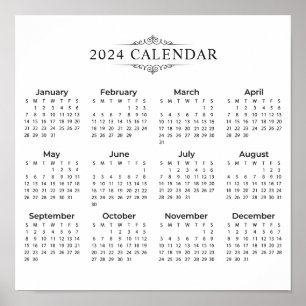 Enkel ännu Elegant 2024-kalender   POSTER