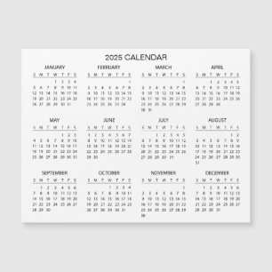 Enkel ännu Elegant 2025-kalender Magnetkort