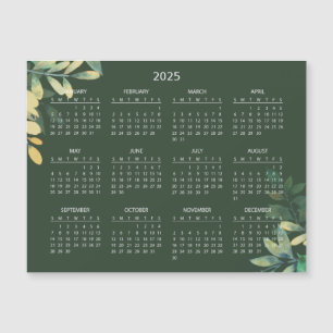 Enkel ännu Elegant 2025-kalender Magnetkort