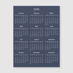 Enkel ännu Elegant 2025-kalender Magnetkort