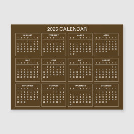 Enkel ännu Elegant 2025-kalender | Magnetkort