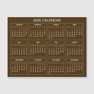 Enkel ännu Elegant 2025-kalender | Magnetkort