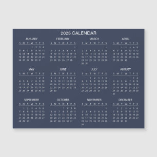 Enkel ännu Elegant 2025-kalender   Magnetkort