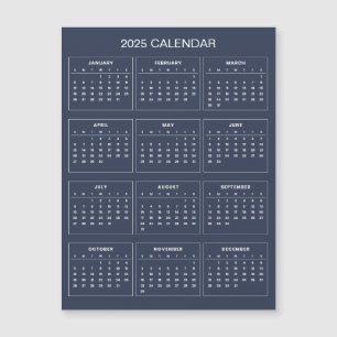 Enkel ännu Elegant 2025-kalender   Magnetkort