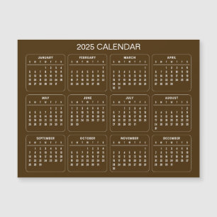 Enkel ännu Elegant 2025-kalender Magnetkort