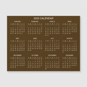 Enkel ännu Elegant 2025-kalender Magnetkort