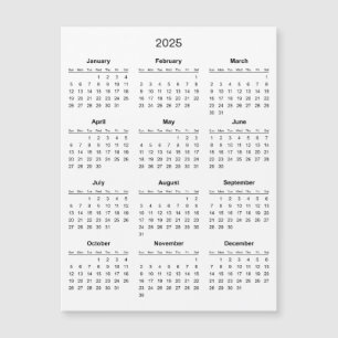 Enkel ännu Elegant 2025-kalender Magnetkort