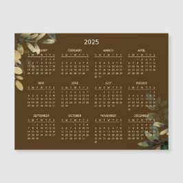 Enkel ännu Elegant 2025-kalender | Magnetkort