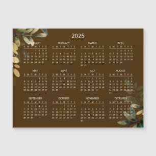 Enkel ännu Elegant 2025-kalender Magnetkort