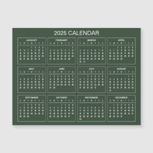 Enkel ännu Elegant 2025-kalender Magnetkort