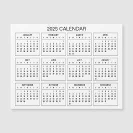 Enkel ännu Elegant 2025-kalender | Magnetkort