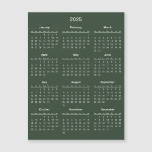Enkel ännu Elegant 2025-kalender Magnetkort